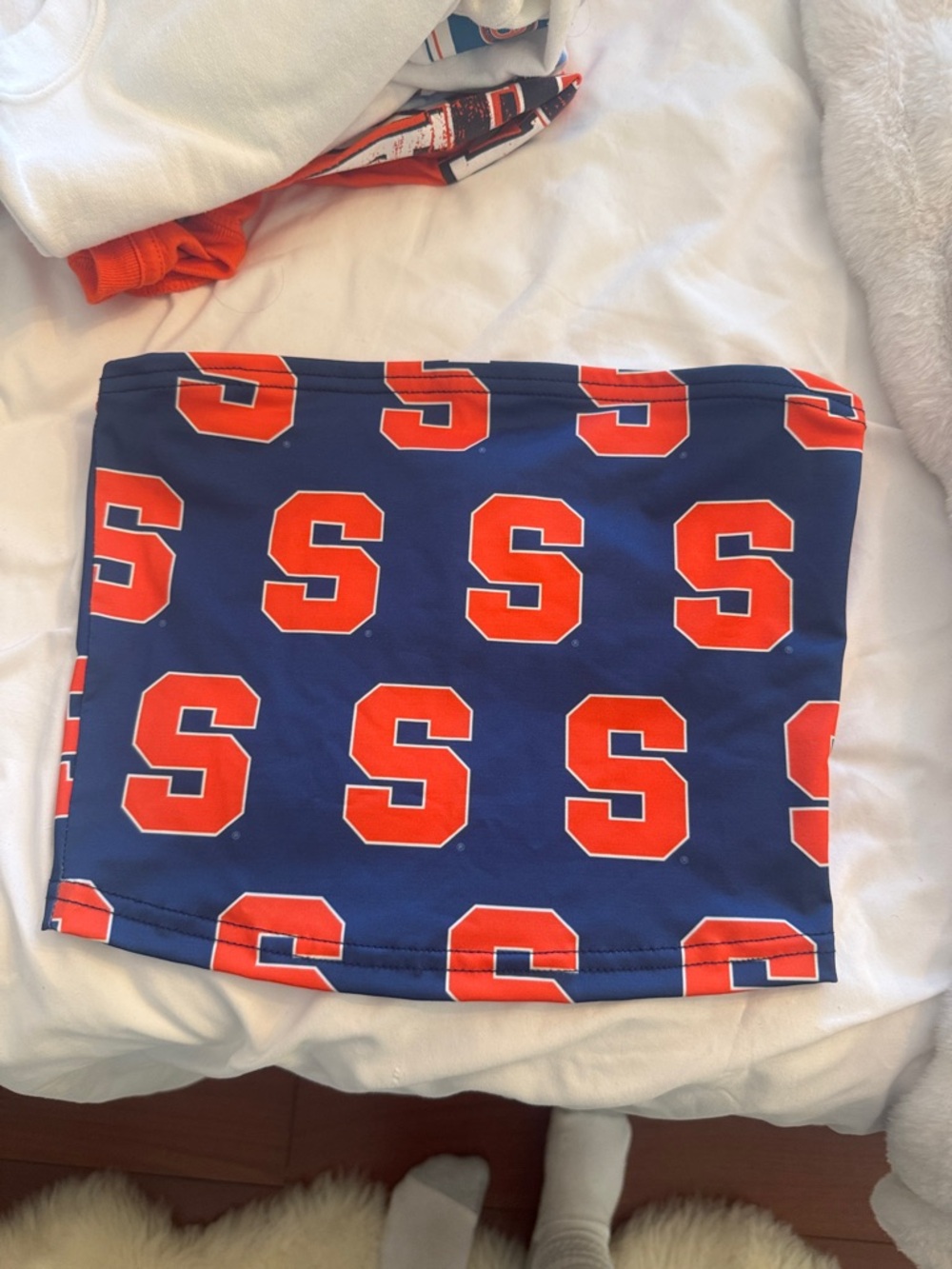 Blue and Orange Strapless Tube Top - Women's Tank